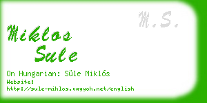 miklos sule business card
