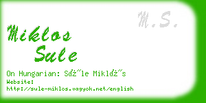 miklos sule business card